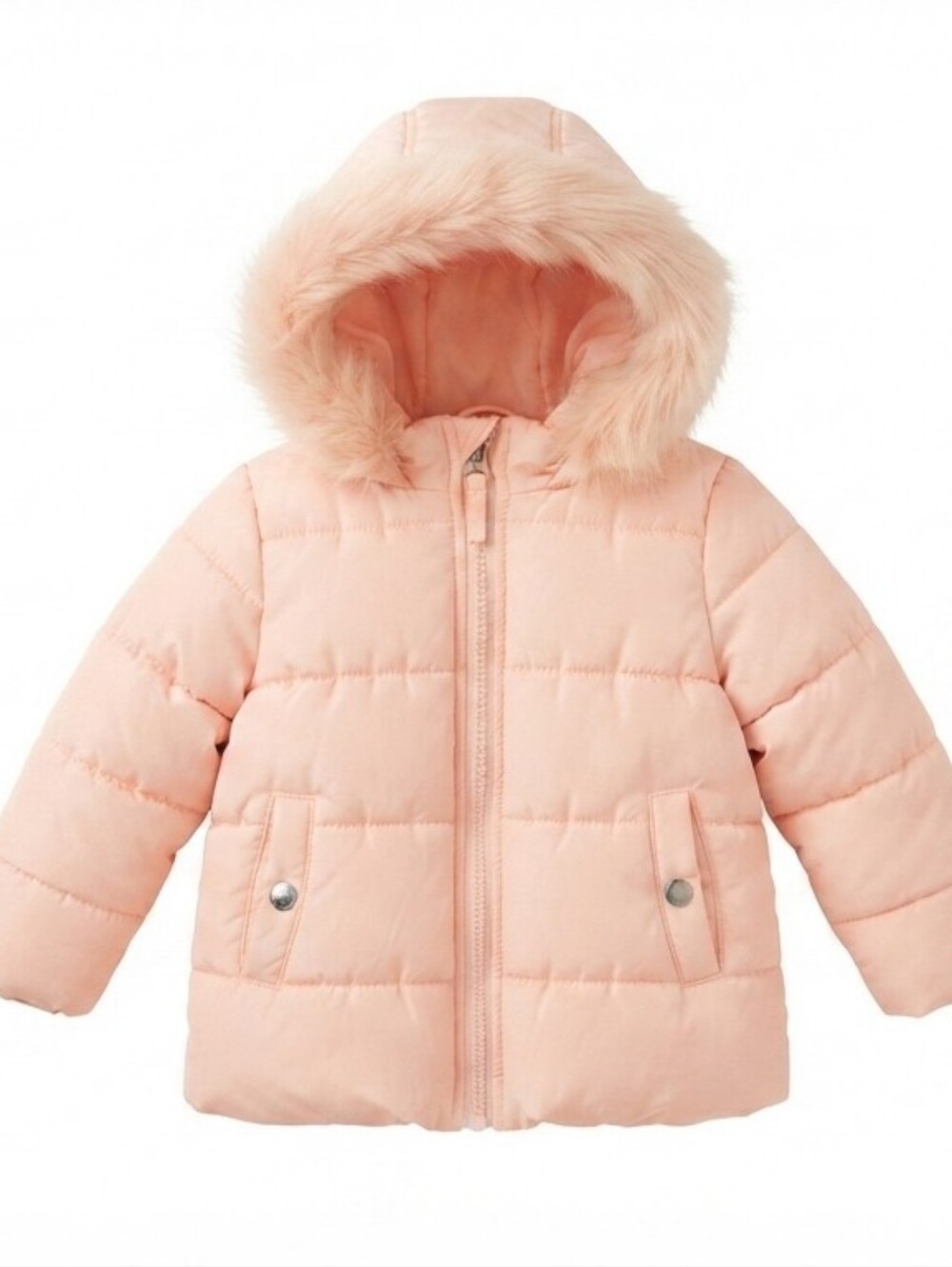 🧸3/$15🧸Jessica Simpson Baby Pink Puffer Jacket with Faux Fur Hood 12 Months